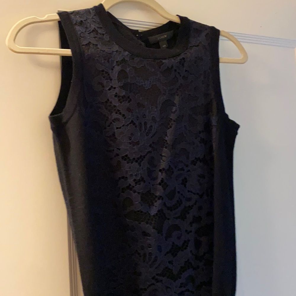 Jcrew black and blue lace top